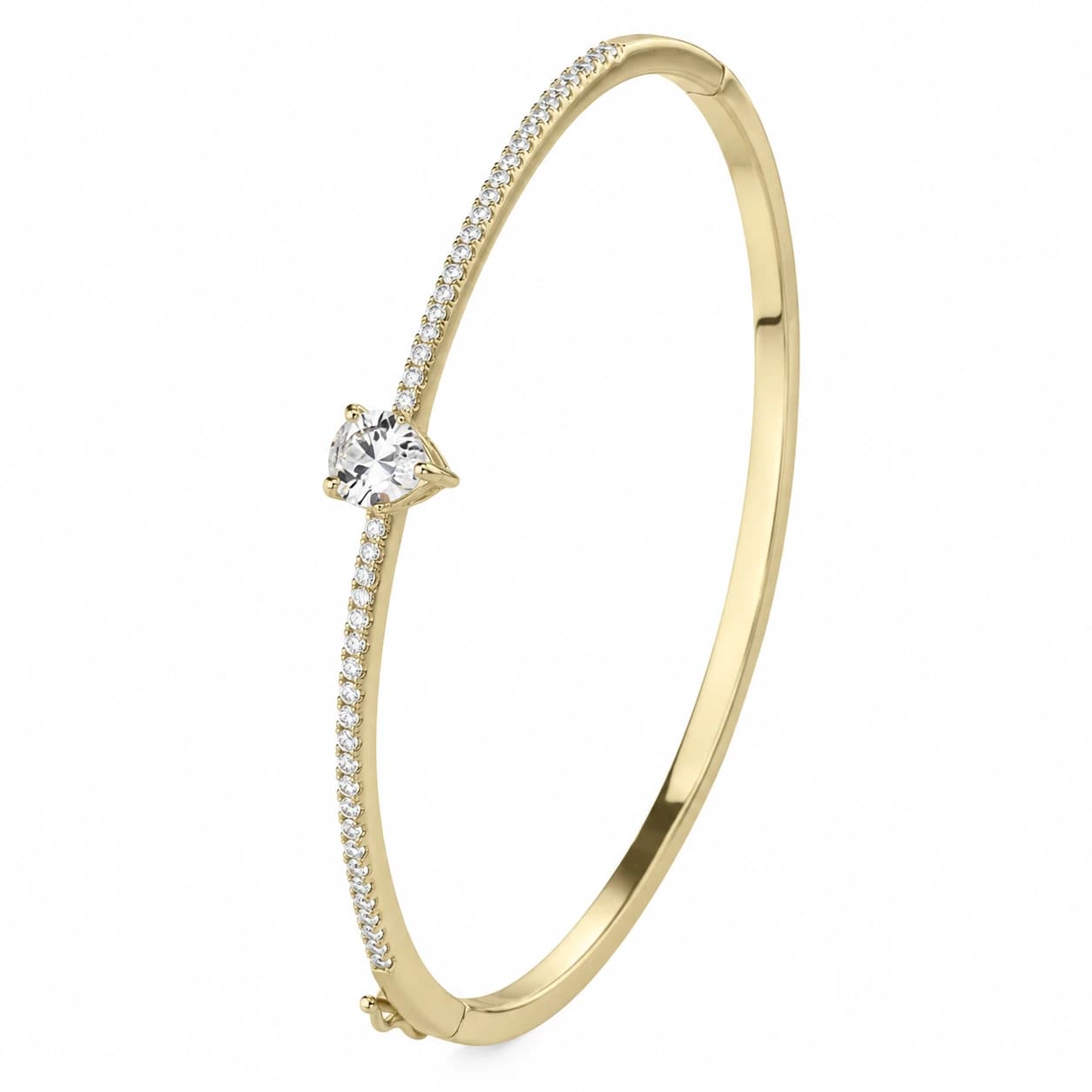 TEARDROP TENNIS BANGLE BRACELET — זהב