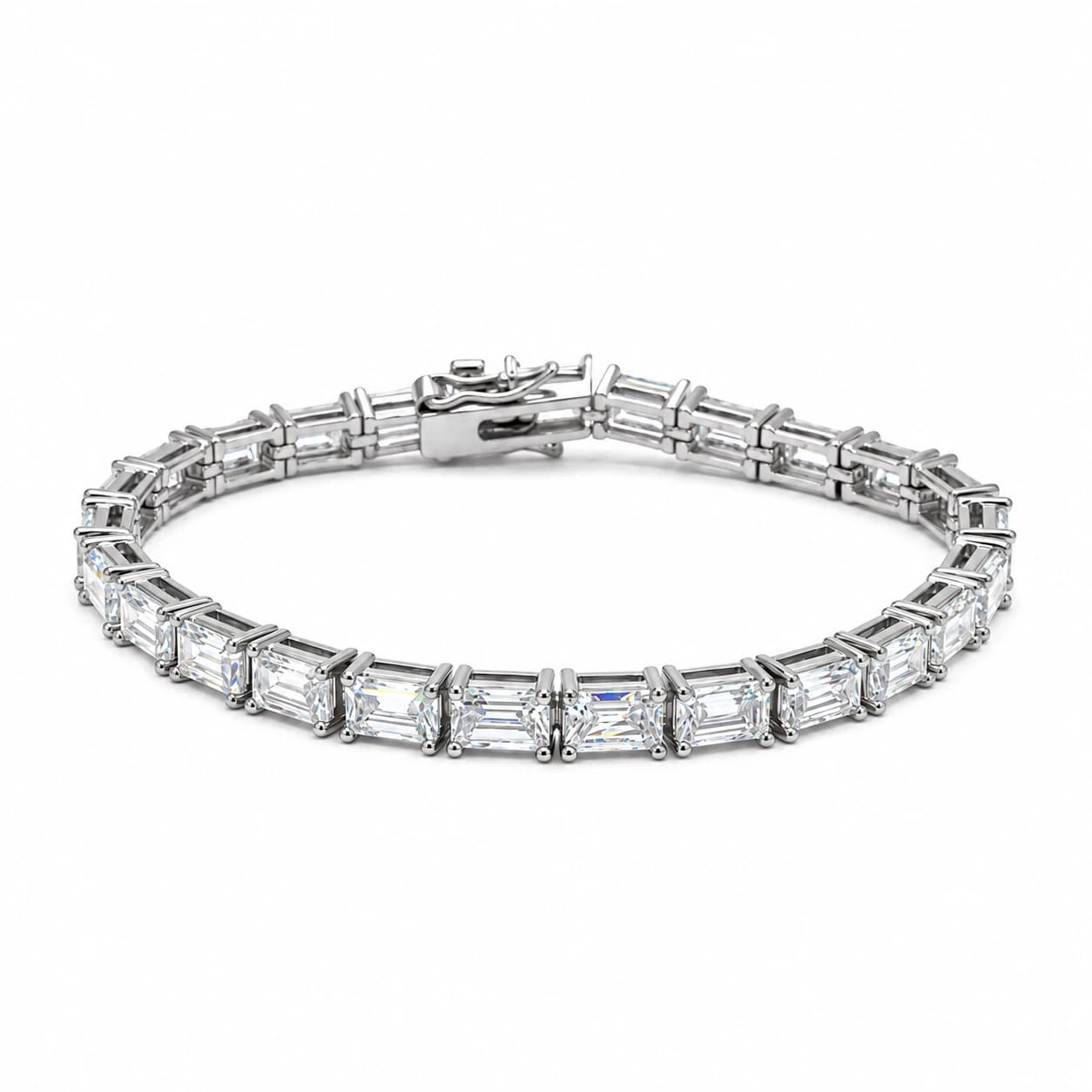 EMERALD TENNIS BRACELET — כסף