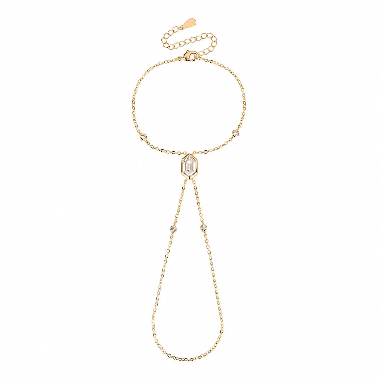 HEXAGON JADI BRACELET — זהב