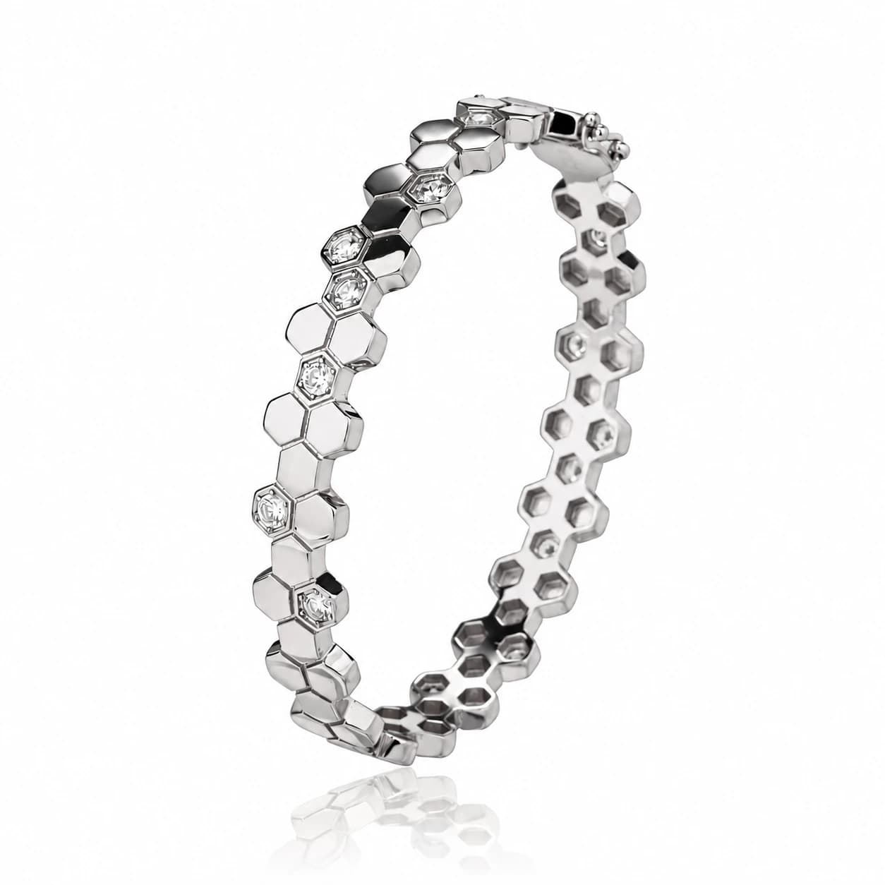 HONEYCOMB BANGLE — כסף