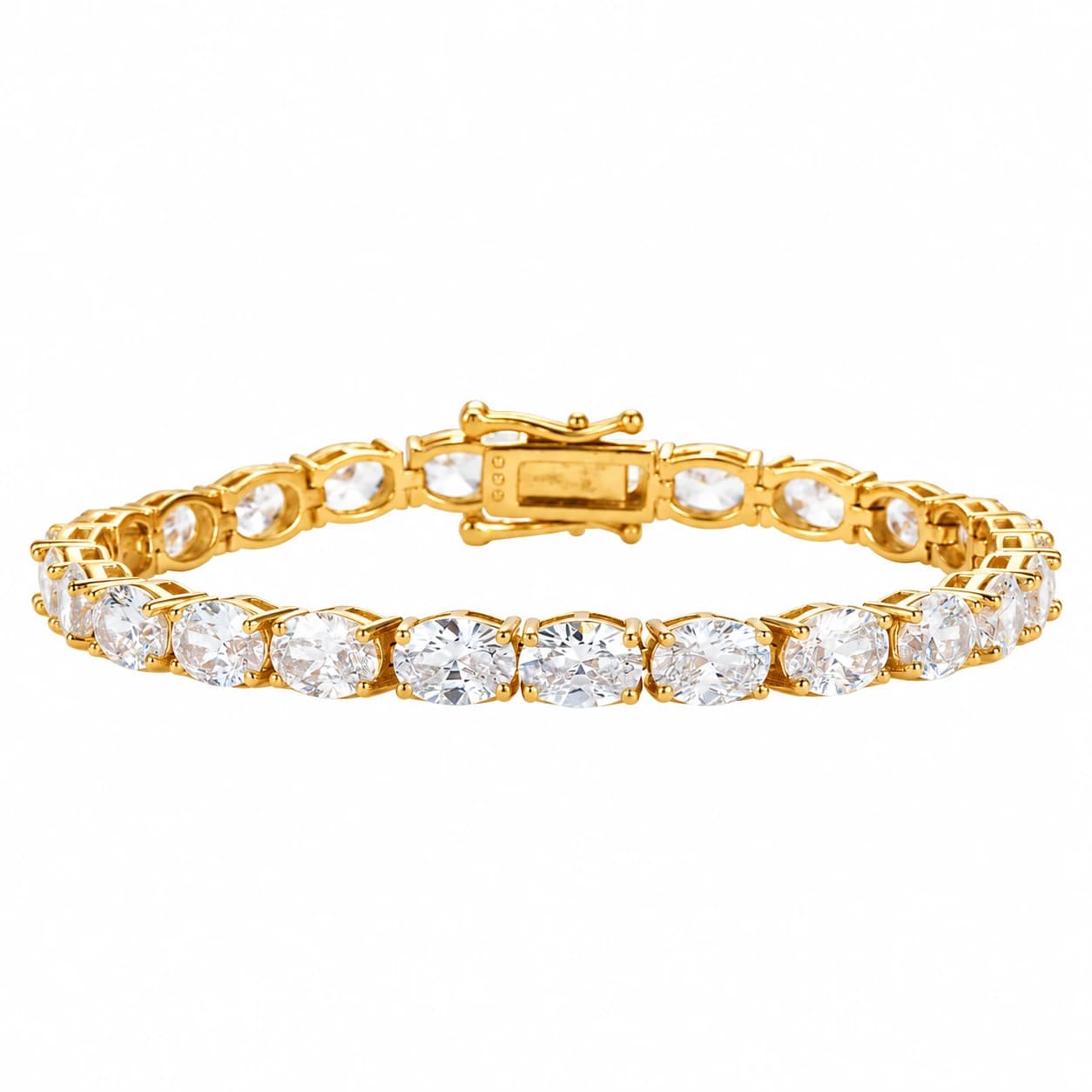 OVAL TENNIS BRACELET — זהב