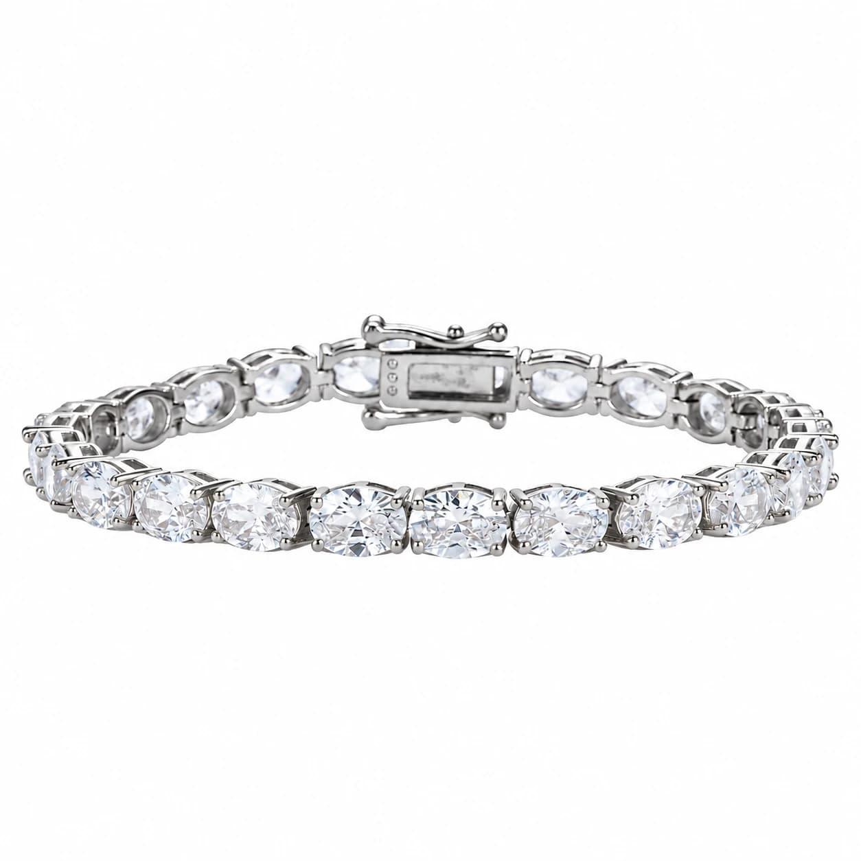 OVAL TENNIS BRACELET — כסף