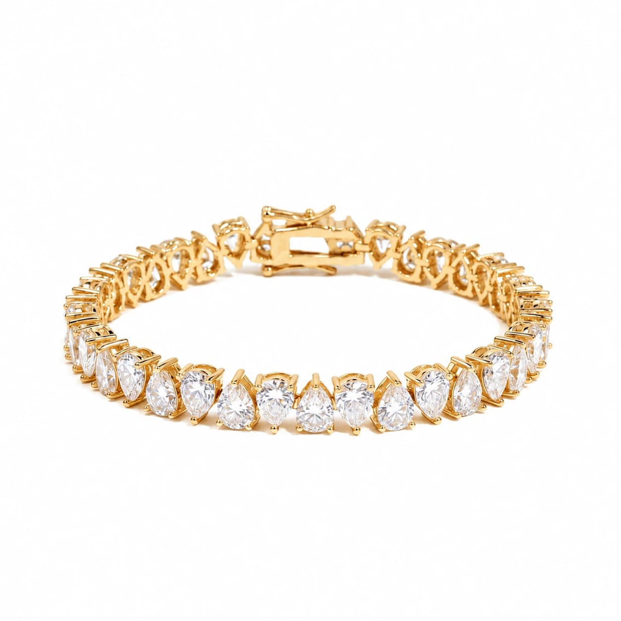 TEARDROP TENNIS BRACELET — זהב