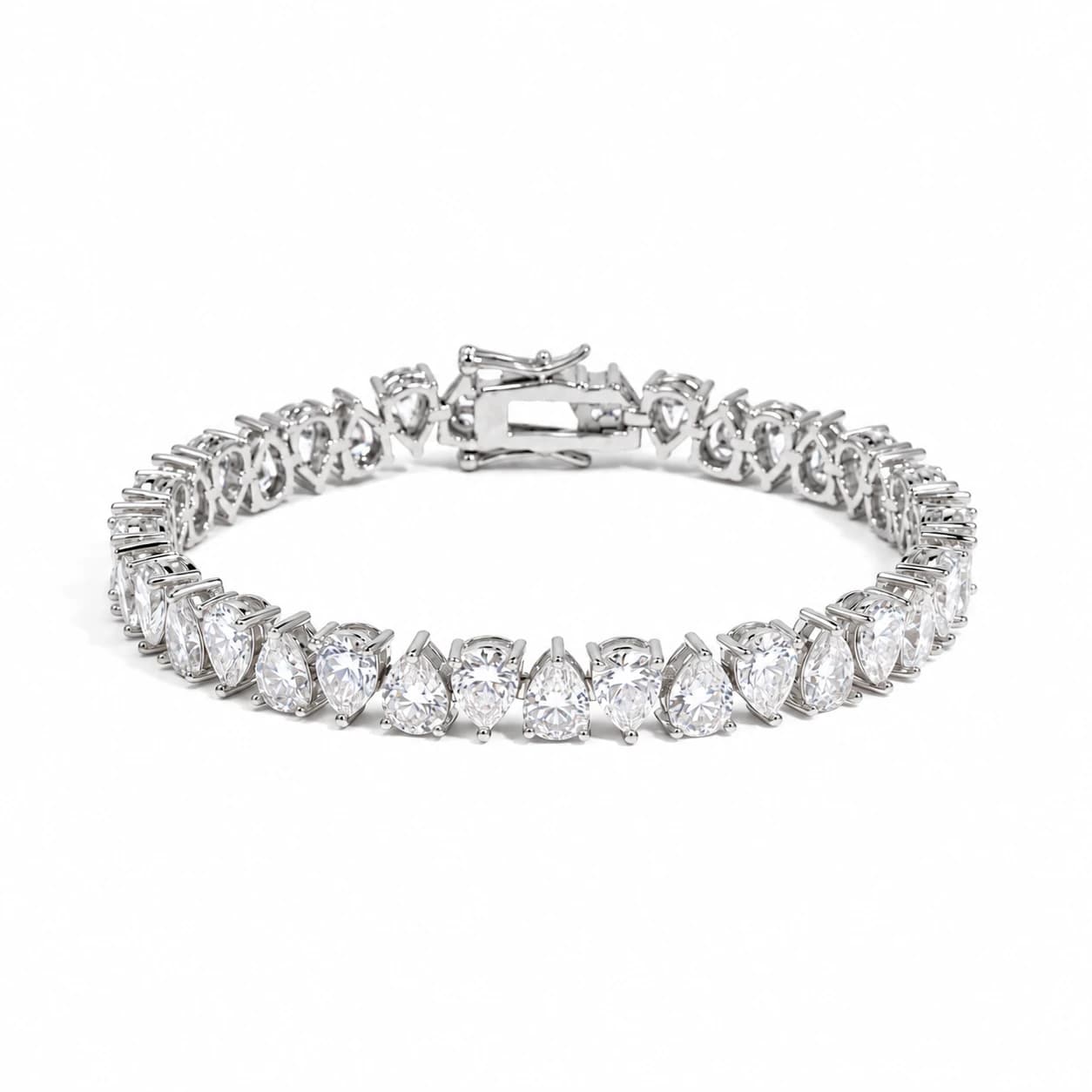 TEARDROP TENNIS BRACELET — כסף