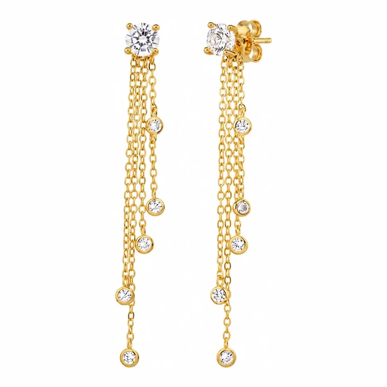 CELESTE CASCADE EARRINGS — זהב