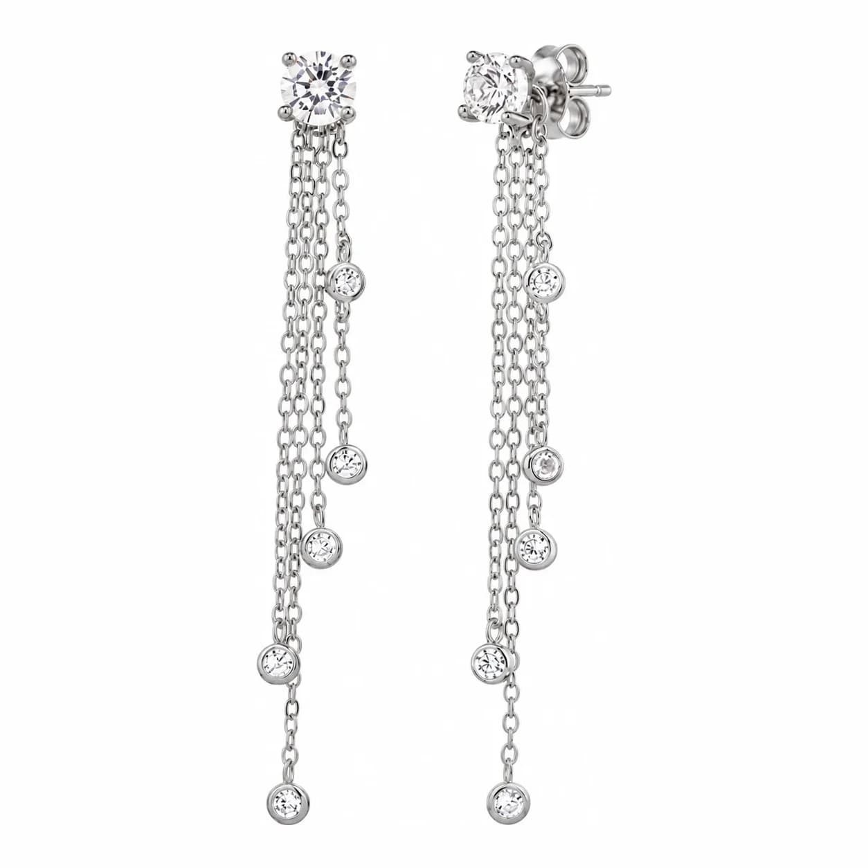 CELESTE CASCADE EARRINGS — כסף