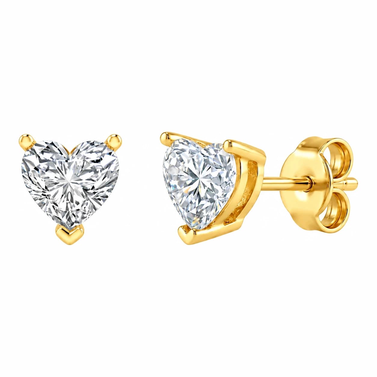 HEART EARRINGS — זהב