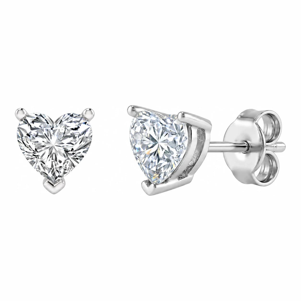 HEART EARRINGS — כסף