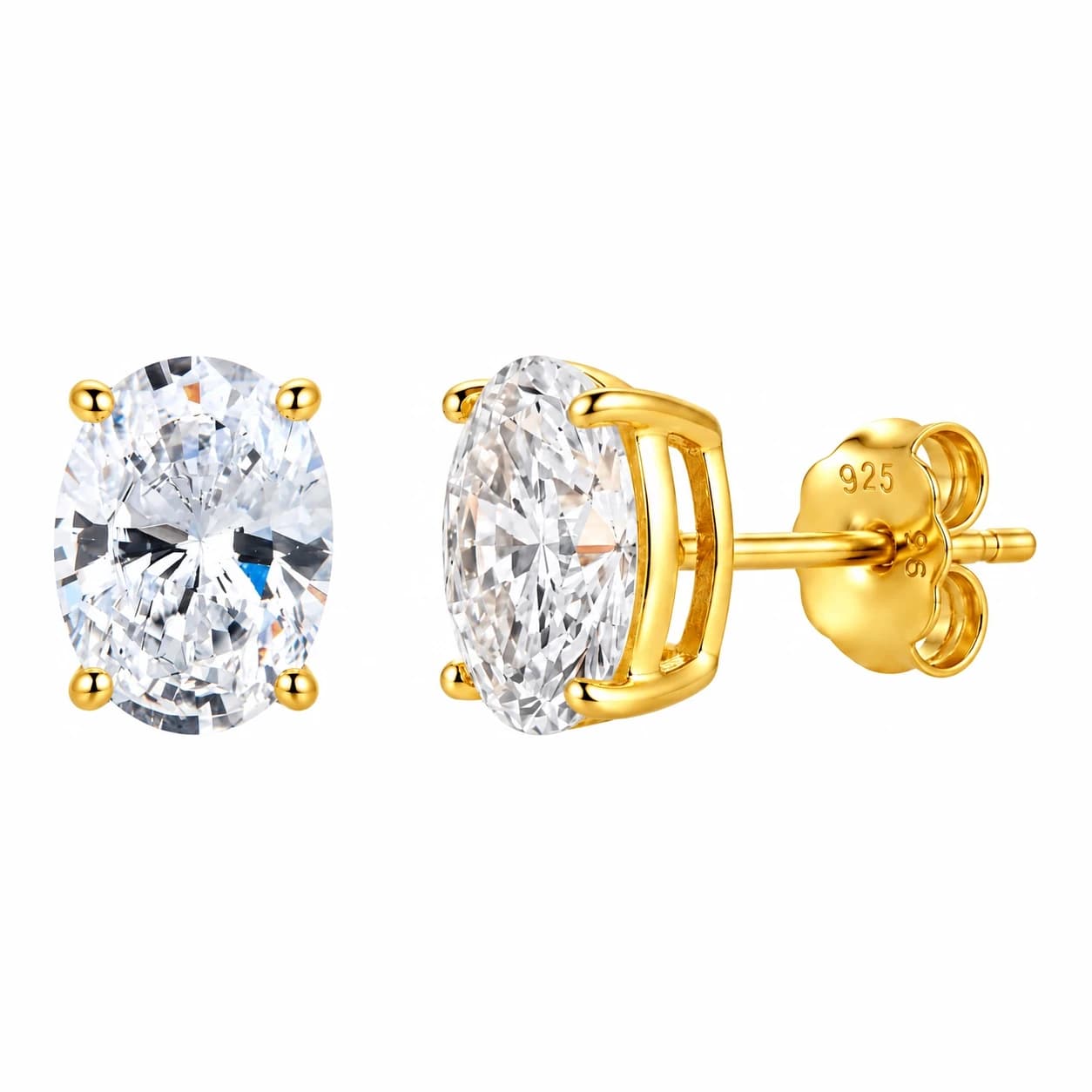OVAL EARRINGS — זהב