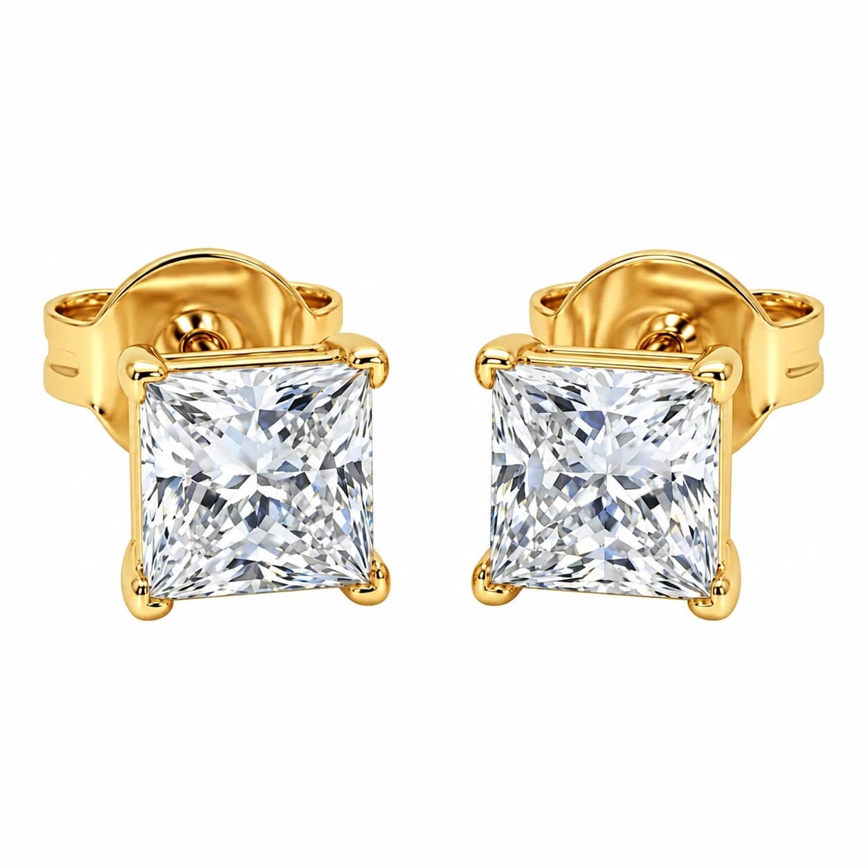 SQUARE EARRINGS — זהב
