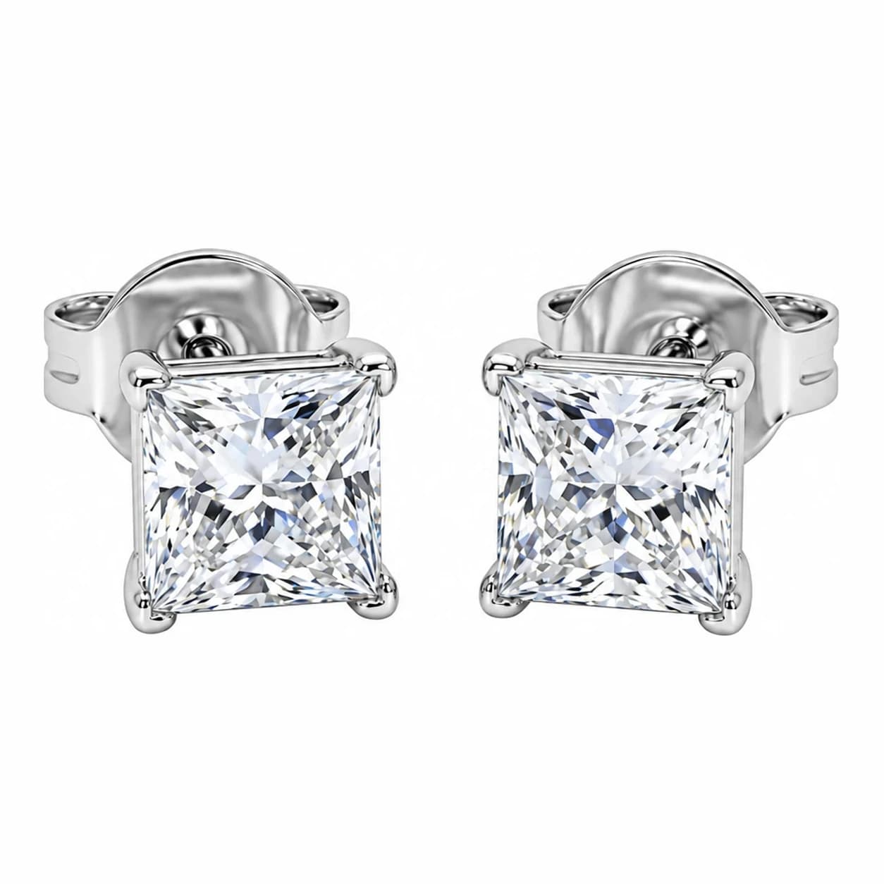 SQUARE EARRINGS — כסף