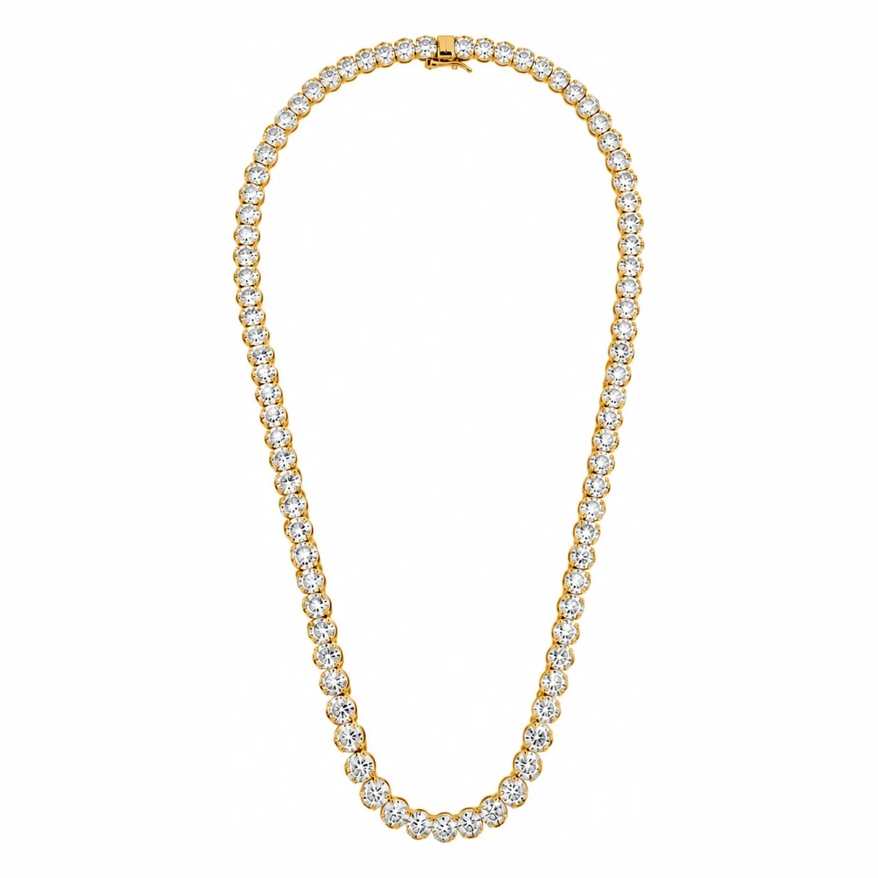 OVAL TENNIS NECKLACE — זהב