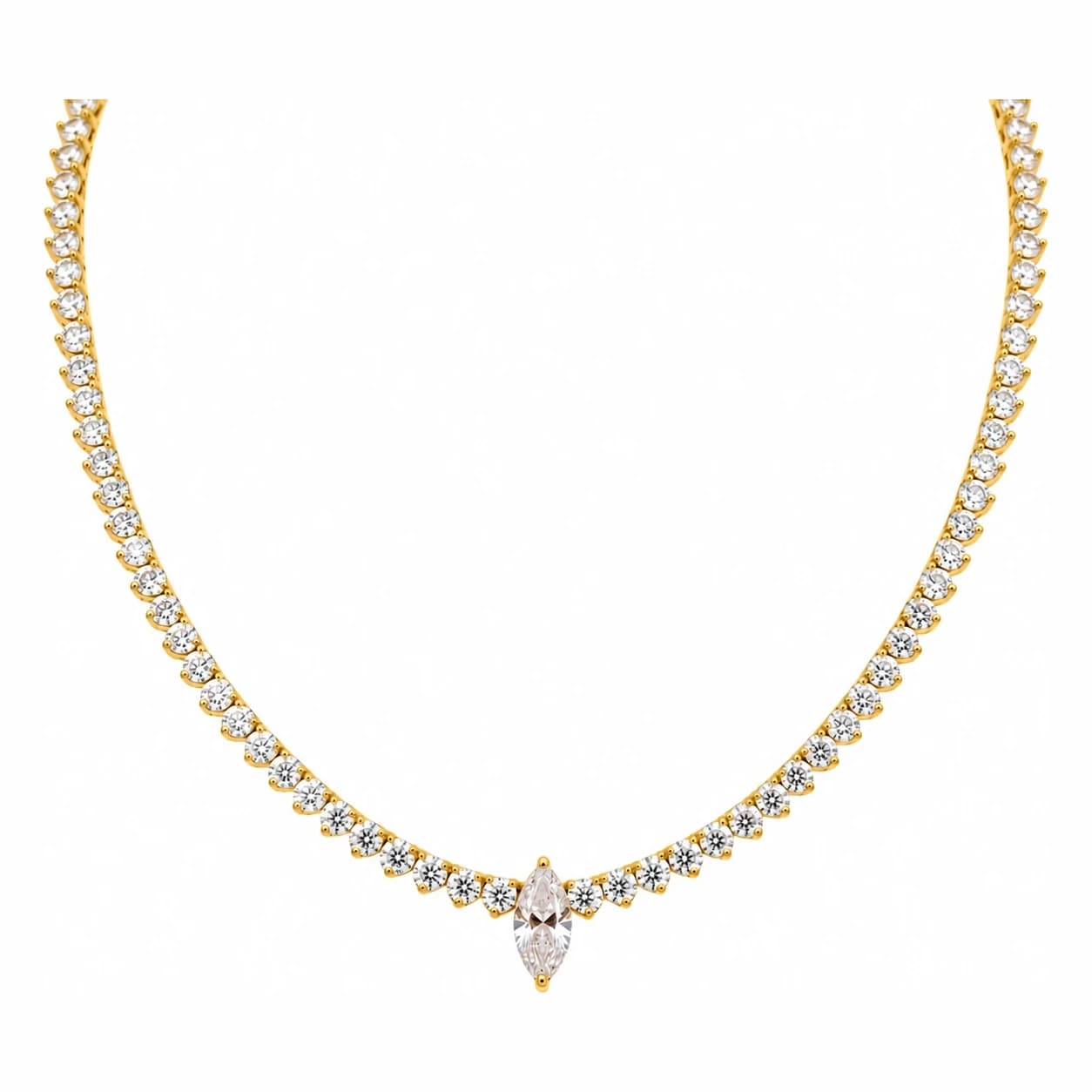 MARQUISE GLOW NECKLACE — זהב
