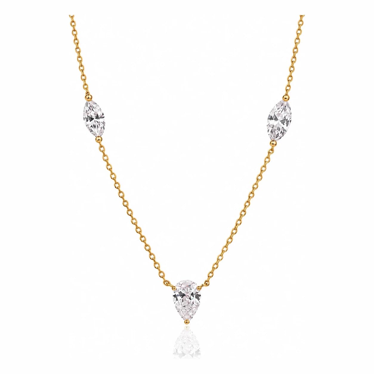 MARQUISE TEARDROP NECKLACE — זהב