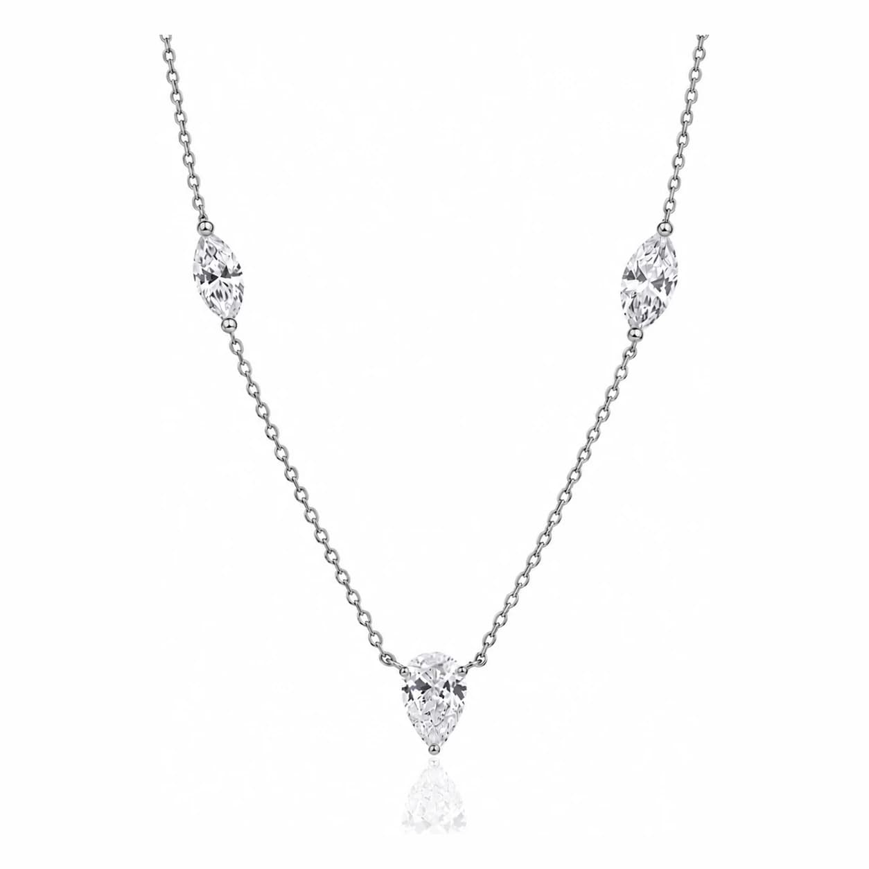 MARQUISE TEARDROP NECKLACE — כסף