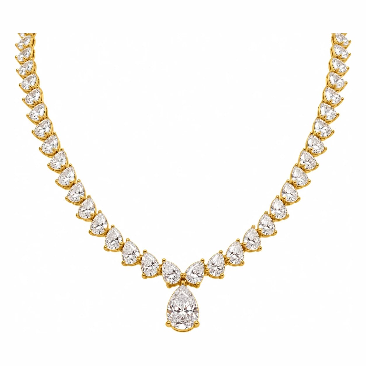 PEARL CASCADE NECKLACE — זהב