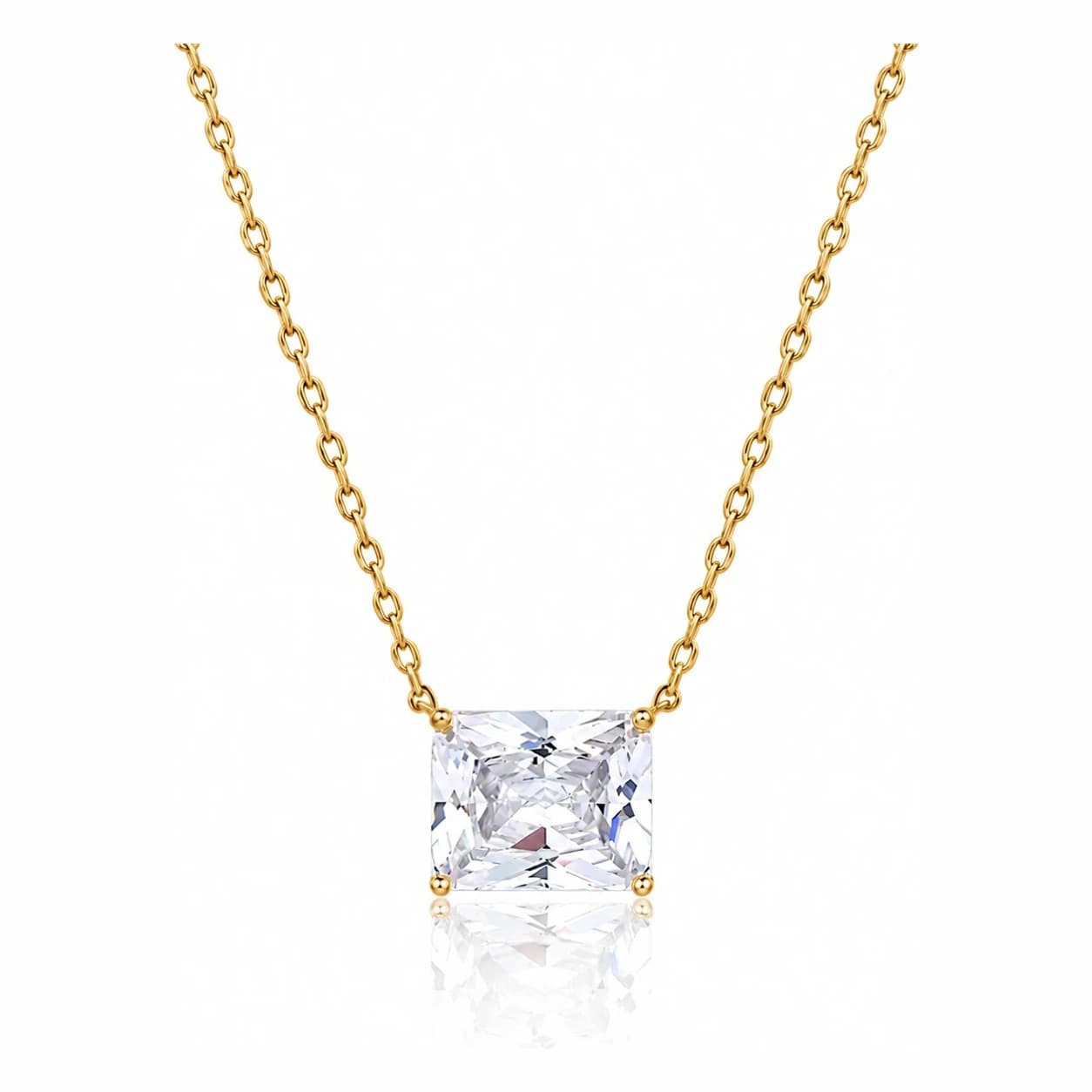 PRINCESS CUT NECKLACE — זהב
