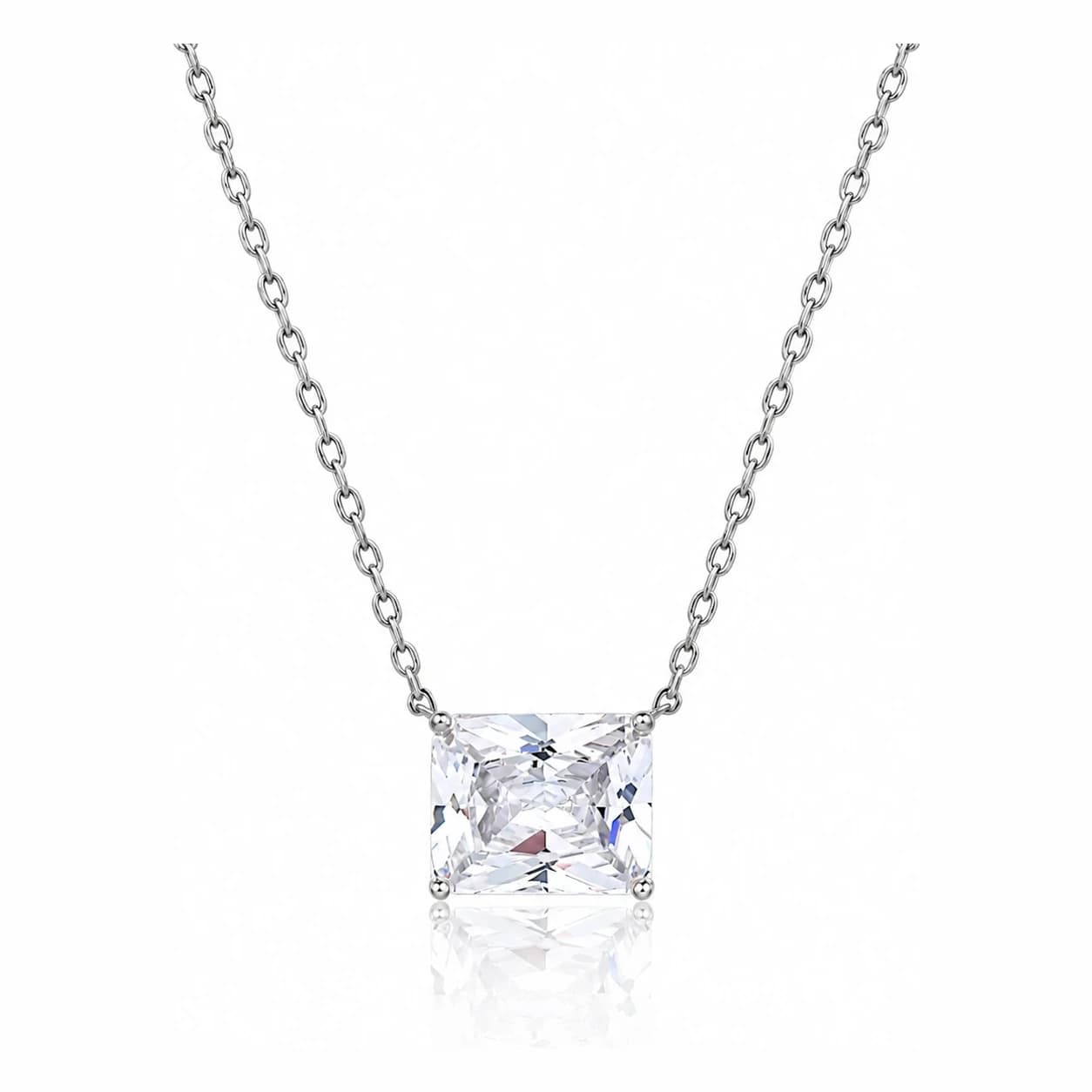 PRINCESS CUT NECKLACE — כסף