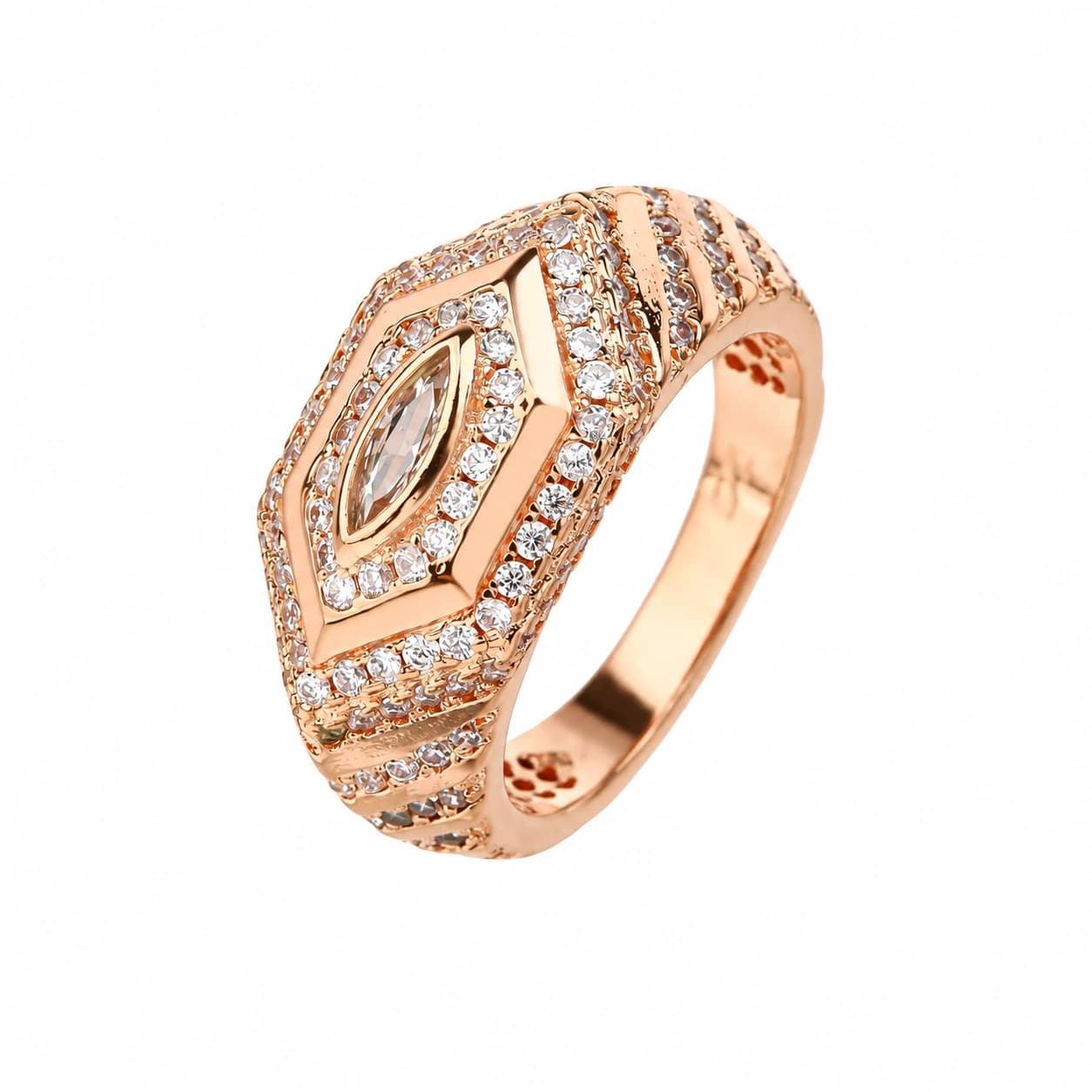 MARQUISE HALO PAVÉ RING