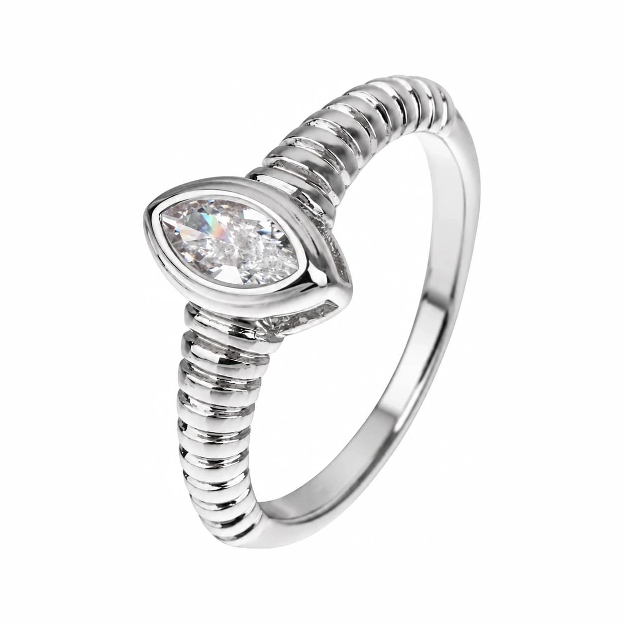 MARQUISE BEZEL RING — כסף