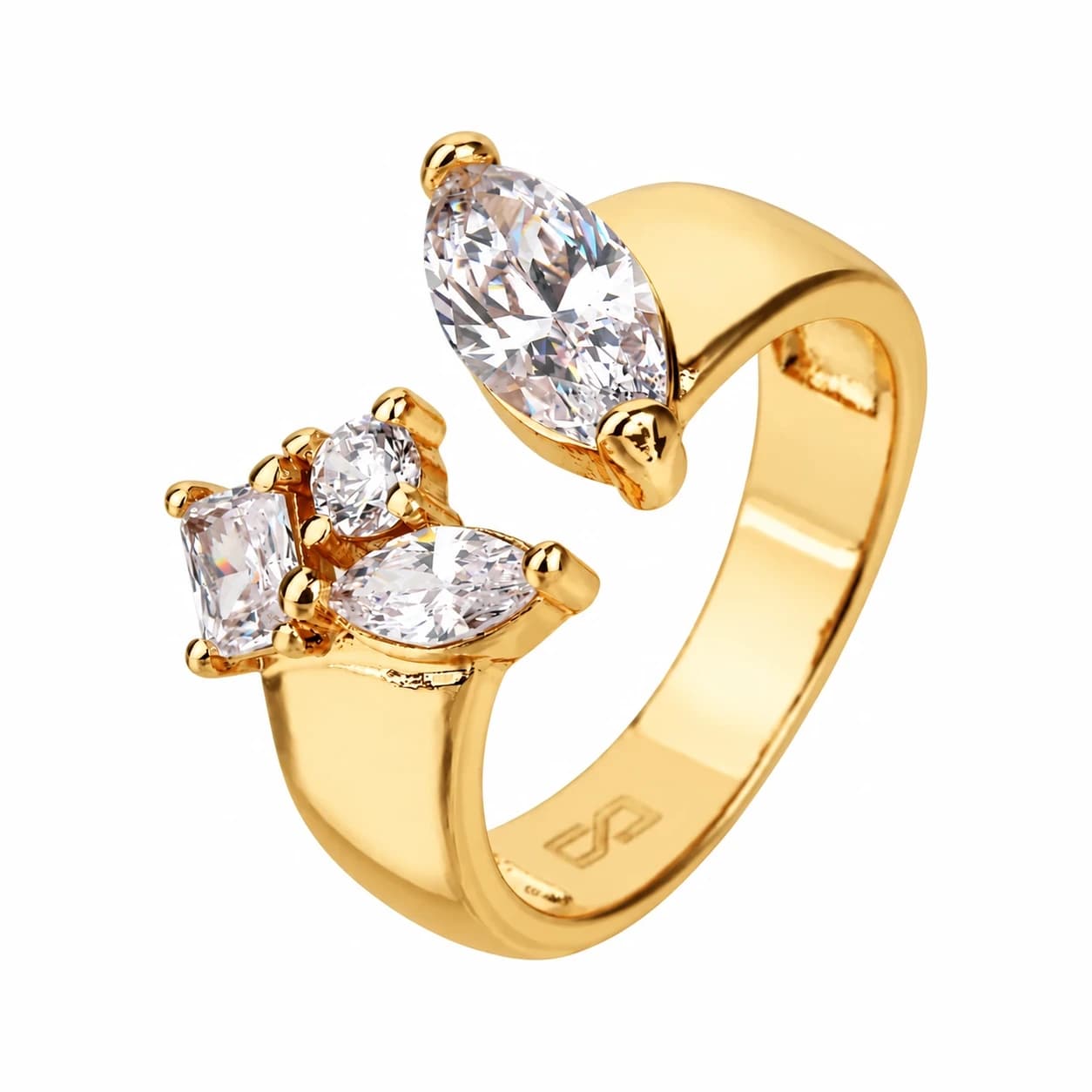 MARQUISE MIX RING — זהב