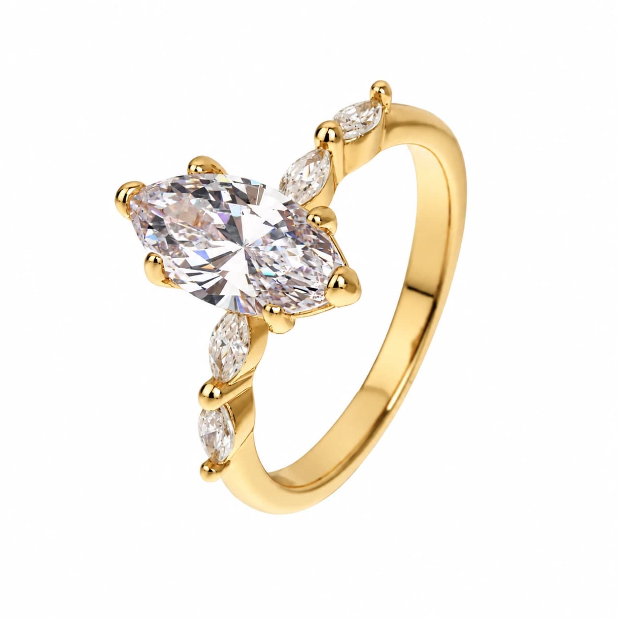 MARQUISE CENTER STONE RING — זהב