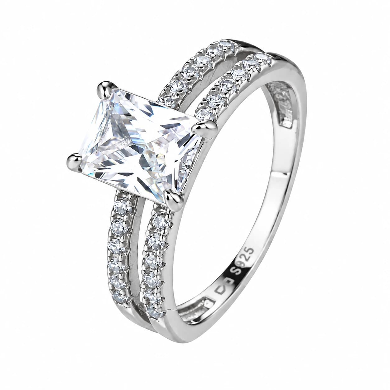 PRINCESS CUT PAVÉ RING — כסף