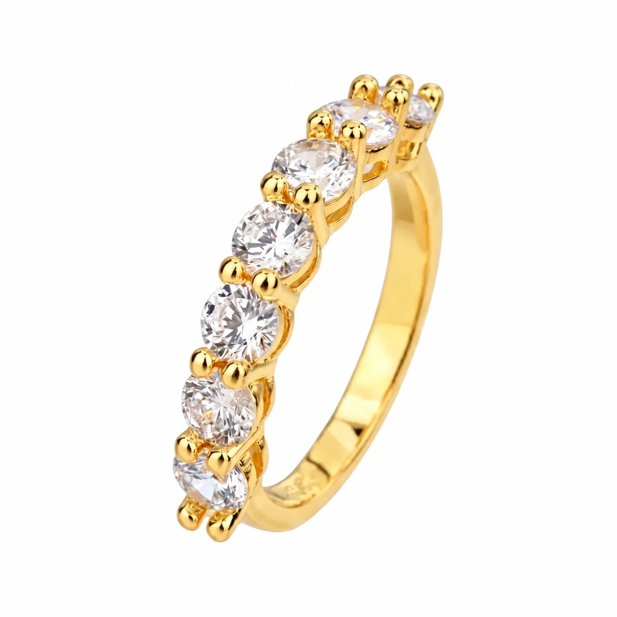 ROUND STONE ETERNITY RING — זהב