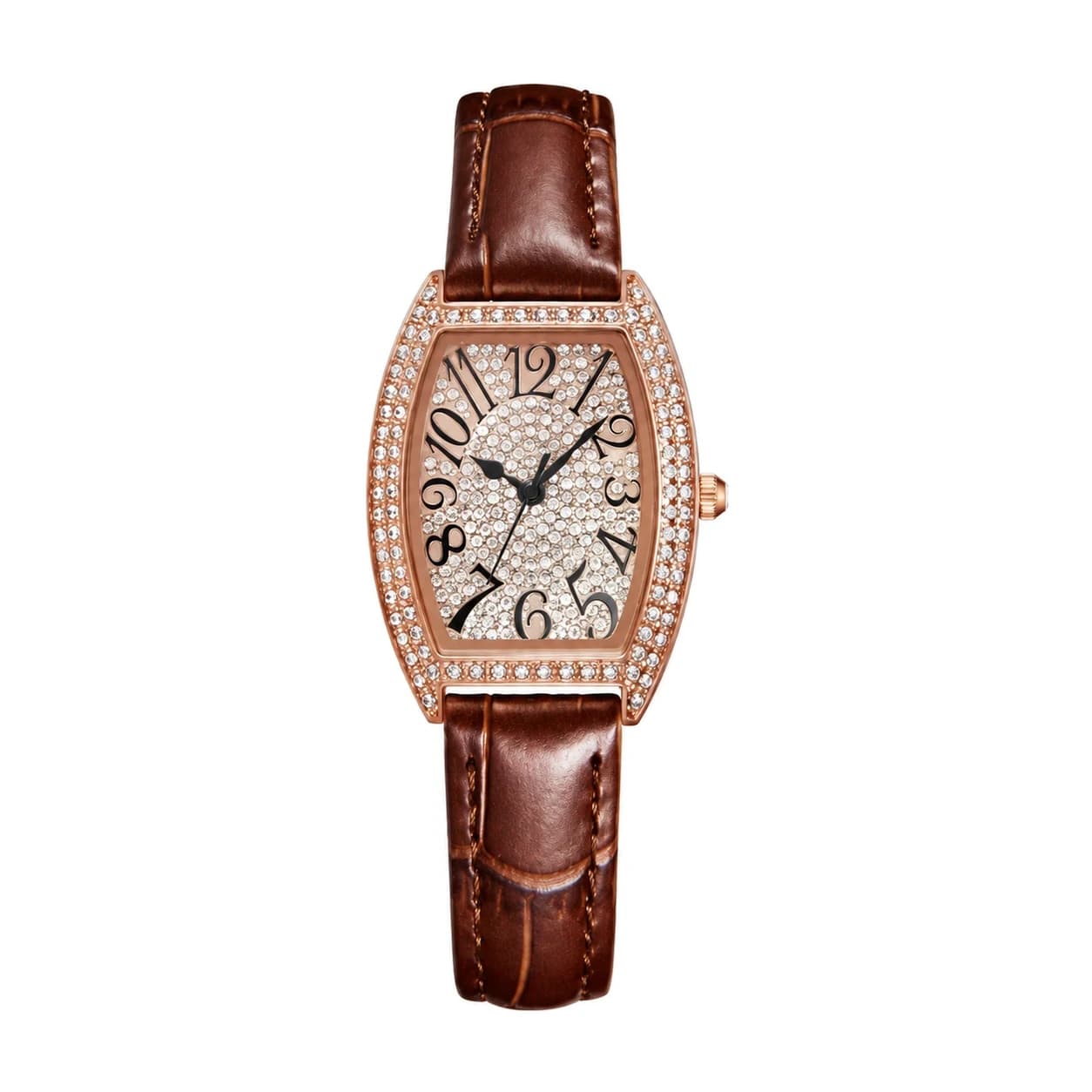 FIORE CRYSTALS WATCH — רצועה חומה