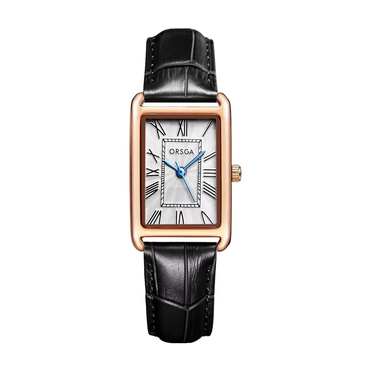 ORSGA EVERYDAY WATCH ROSE GOLD BEZEL — רצועה שחורה