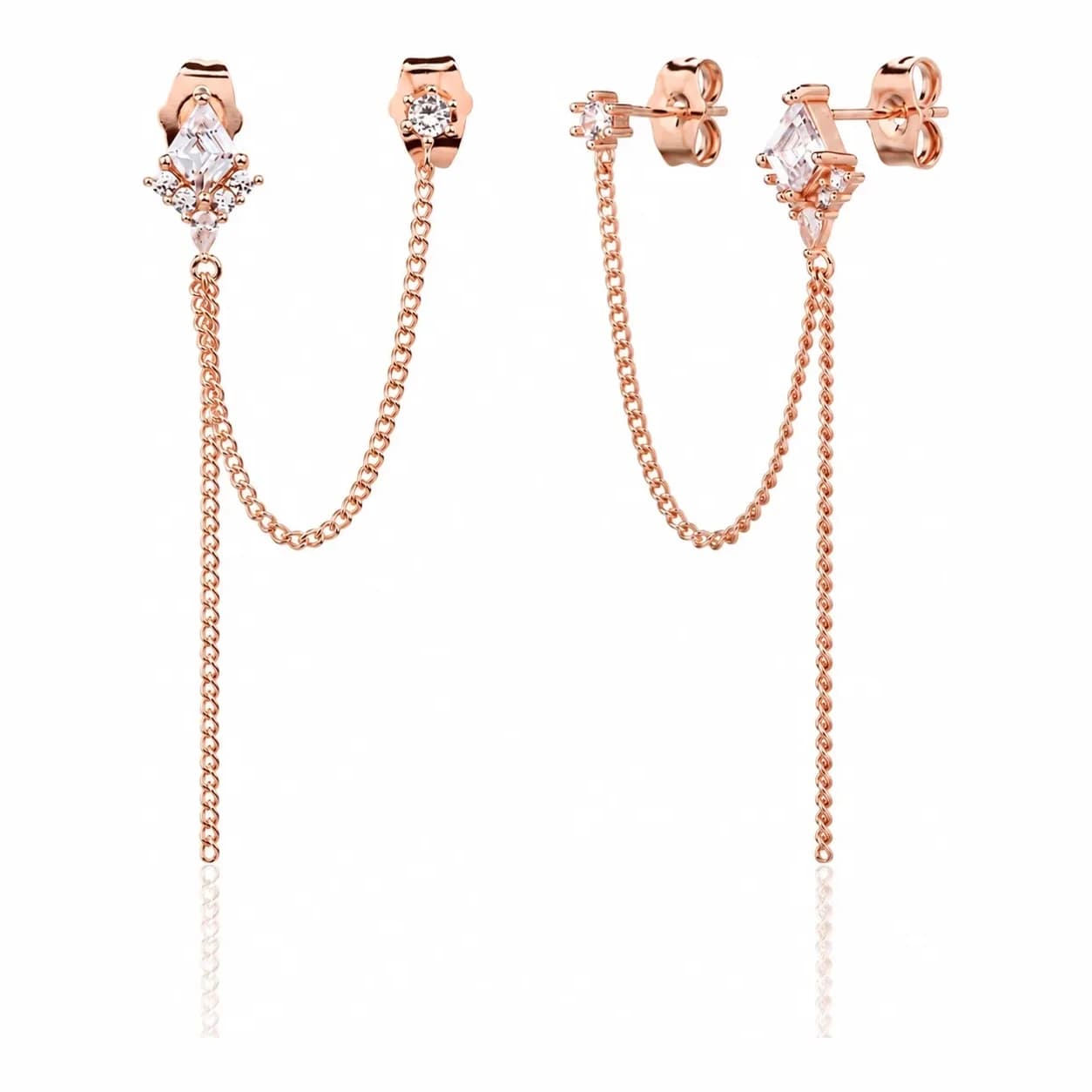 CELESTE DUO CHAIN EARRINGS